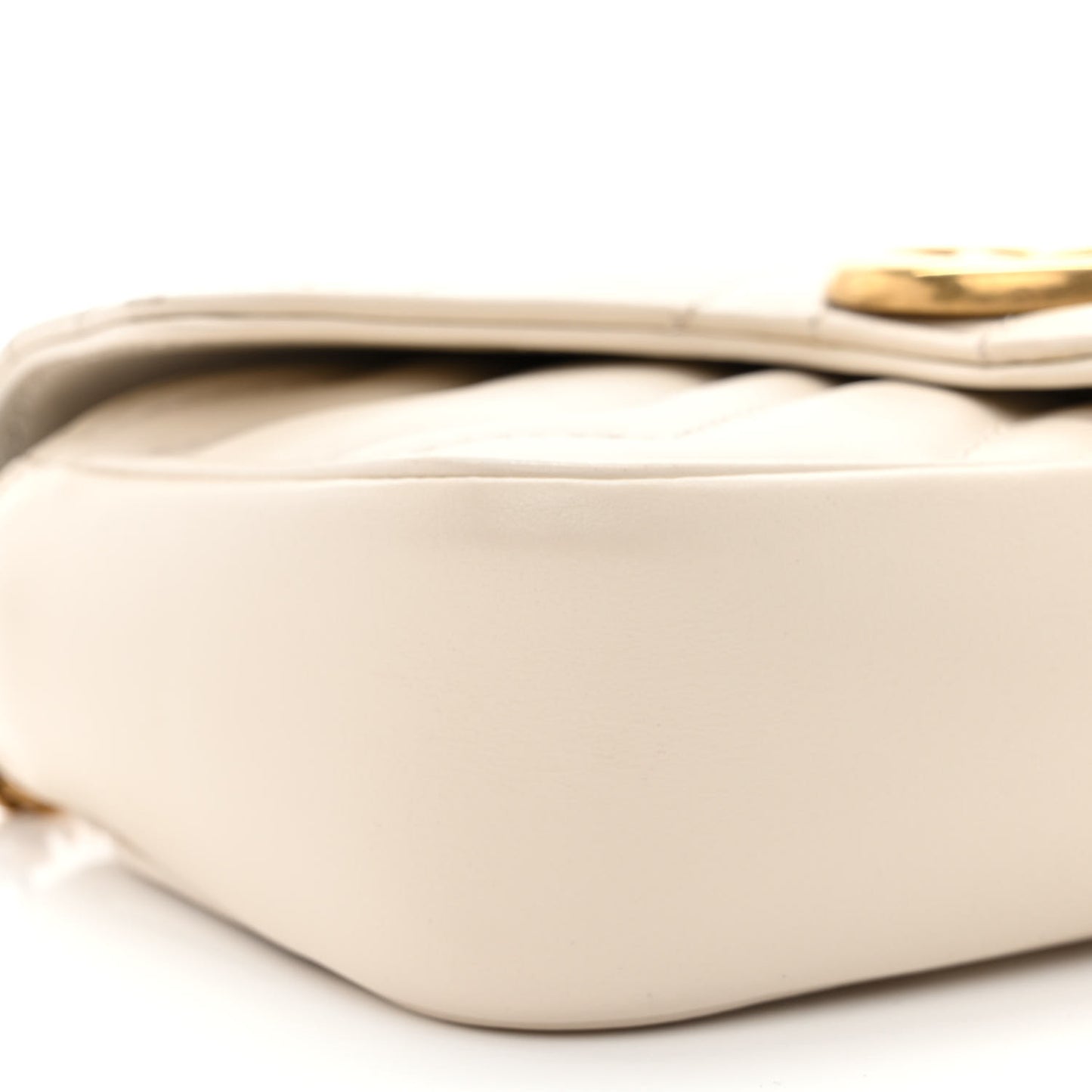 Calfskin Matelasse Super Mini GG Marmont Shoulder Bag White