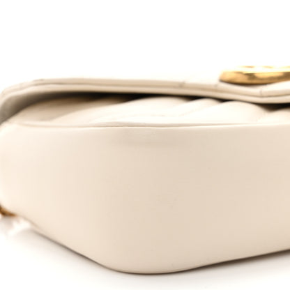 Gucci Calfskin Matelasse Super Mini GG Marmont Shoulder Bag White 9 of 11