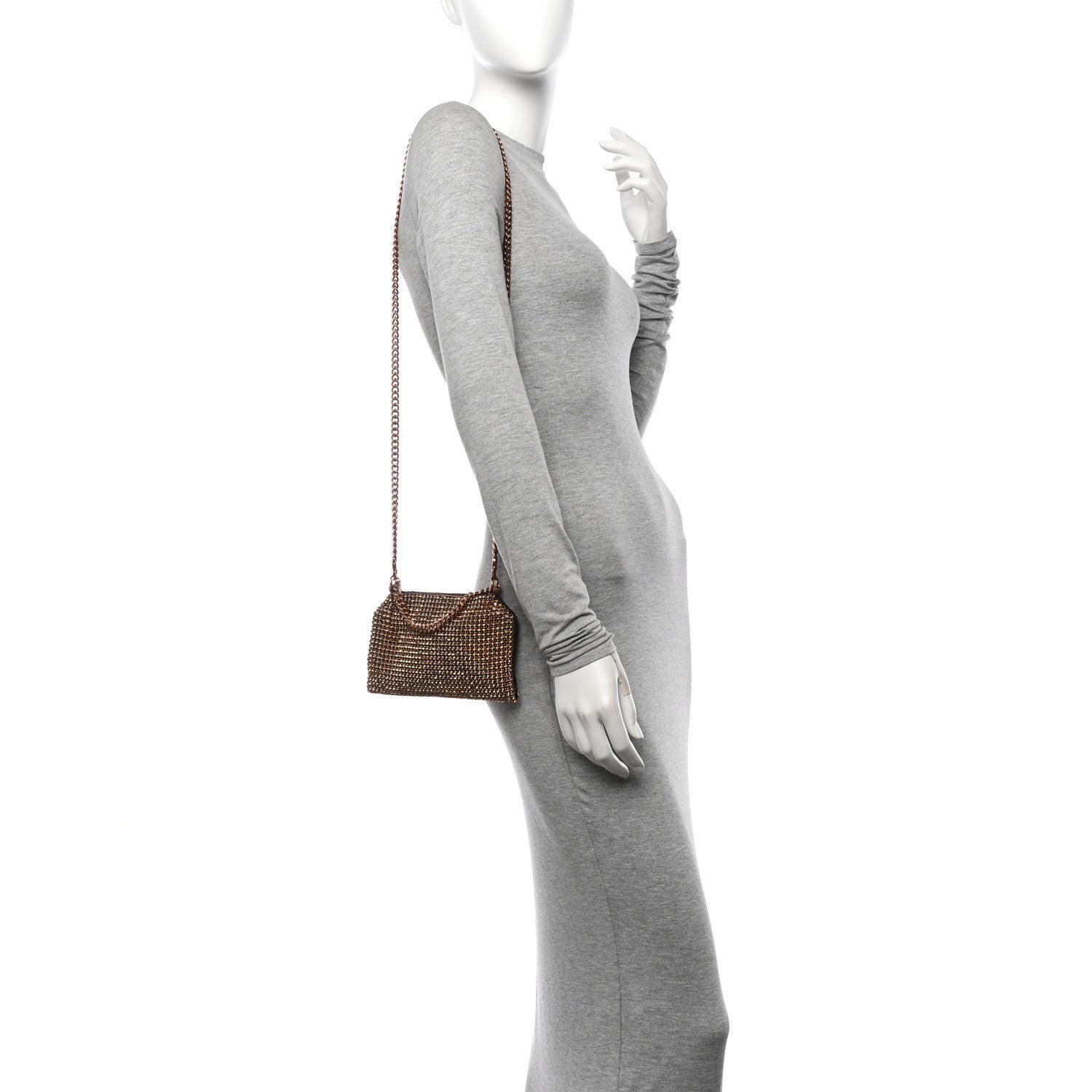 Stella McCartney Crystal Mesh Falabella Shoulder Bag Metallic Brown 2 of 11