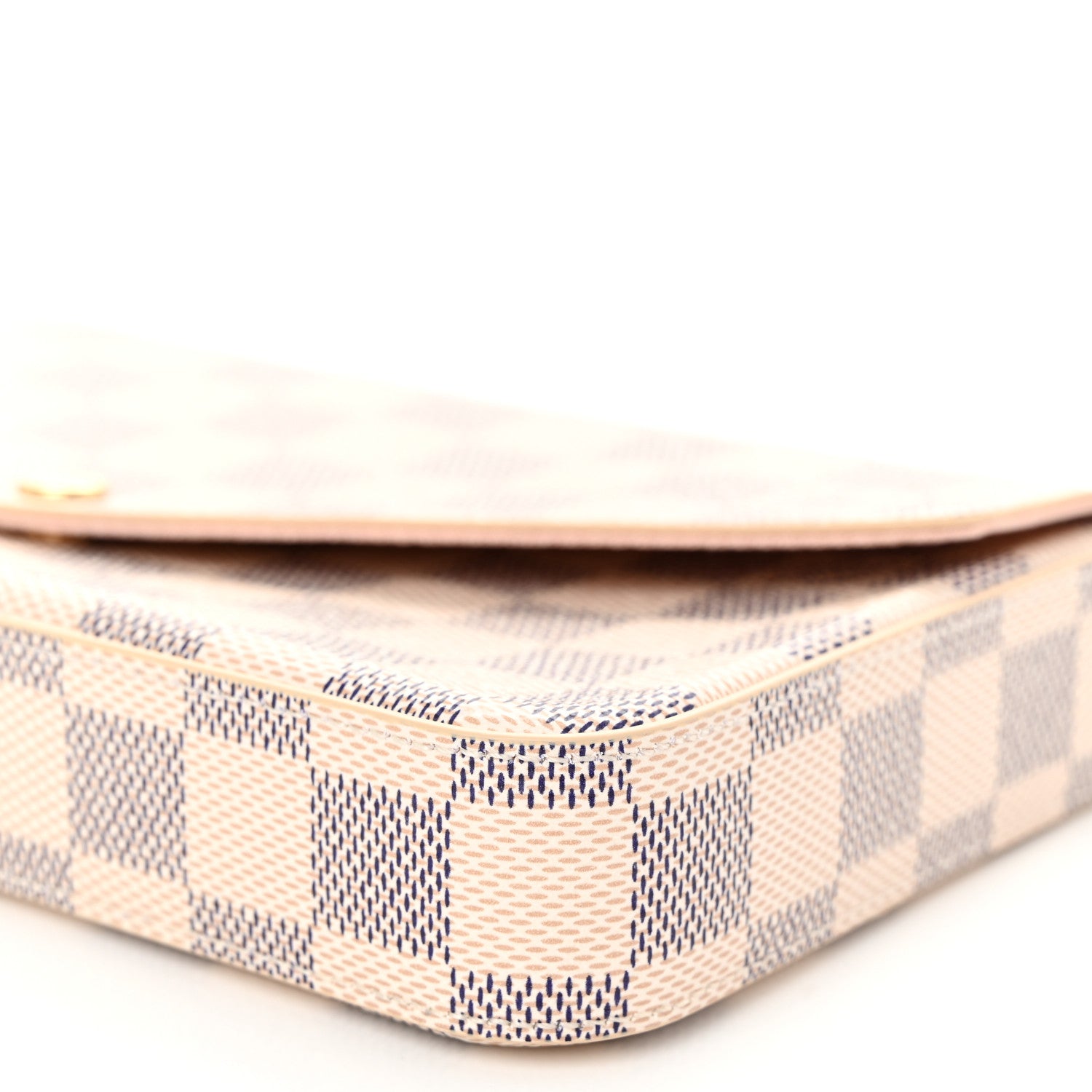 Louis Vuitton Damier Azur Pochette Felicie Chain Wallet Rose Ballerine 10 of 11