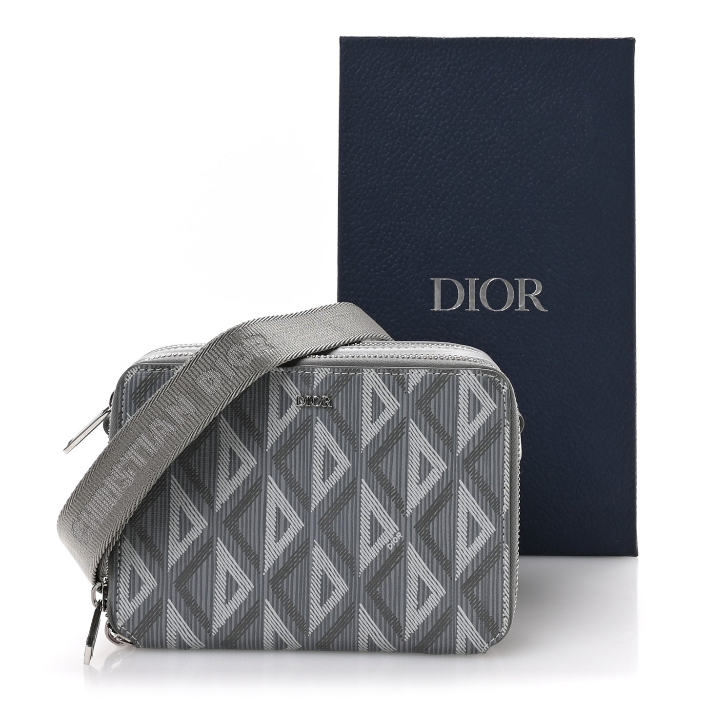 Coated Canvas CD Diamond Messenger Pouch Grey