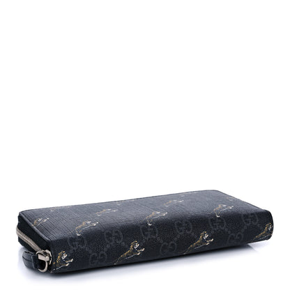 Gucci GG Supreme Monogram Tigers Zip Around Wallet Black Multicolor 4 of 13
