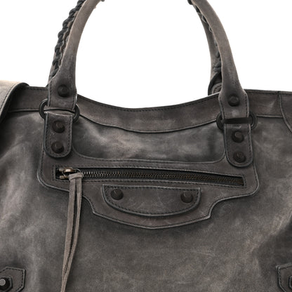 Balenciaga Waxed Suede Calfskin Classic Hardware Medium Le City Storm Grey 8 of 13