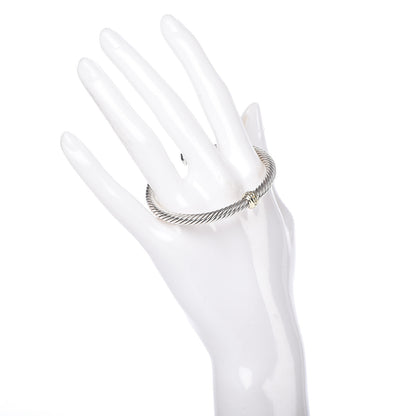 David Yurman Sterling Silver 14K Yellow Gold 5mm Cable Classics Single Station Bracelet 2 of 4