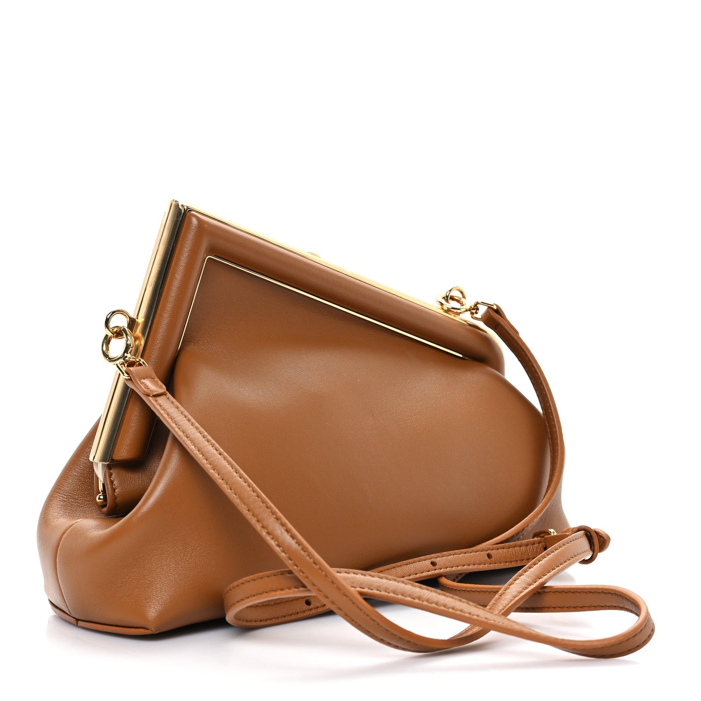 Shiny Nappa Small Fendi First Caramello