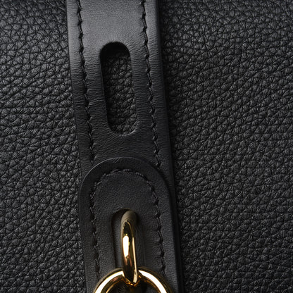Chloe Grained Deerskin Shiny Calfskin Large Aby Day Shoulder Bag Black 10 of 15