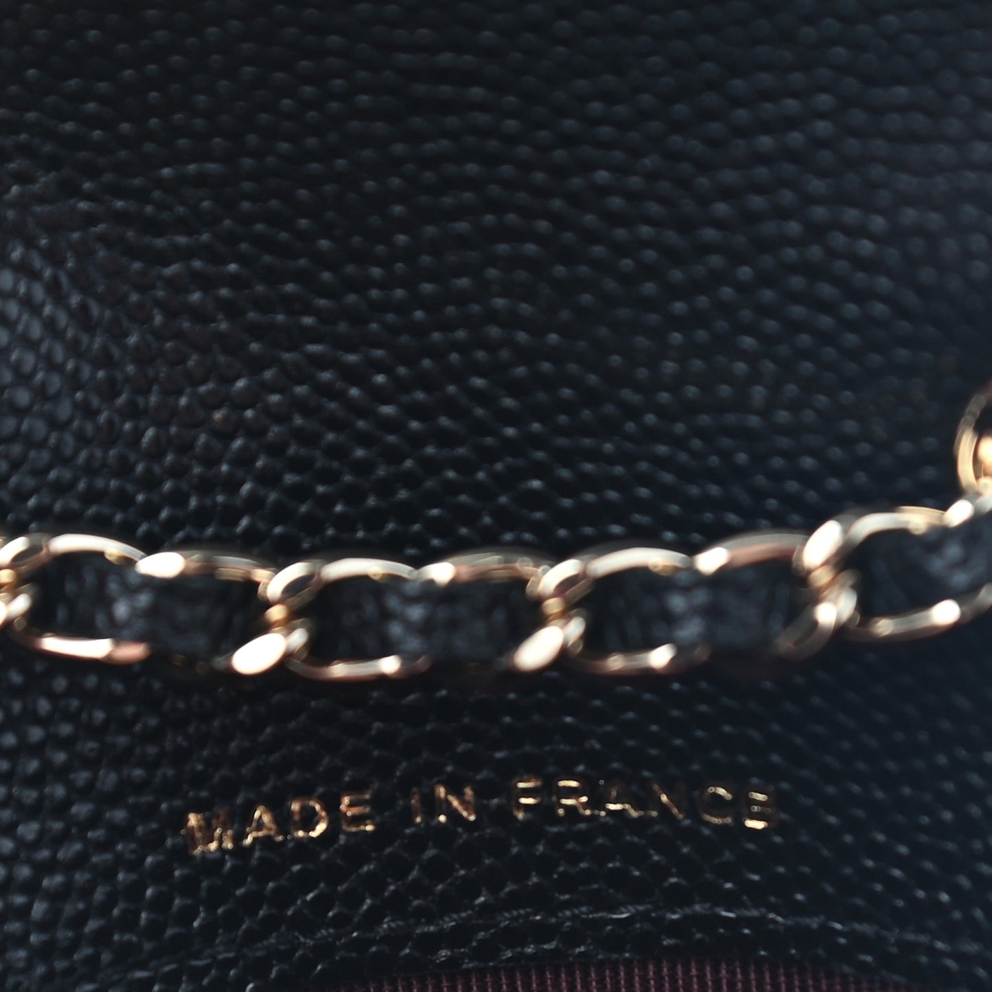 Caviar Quilted Mini Chain Belt Bag Black