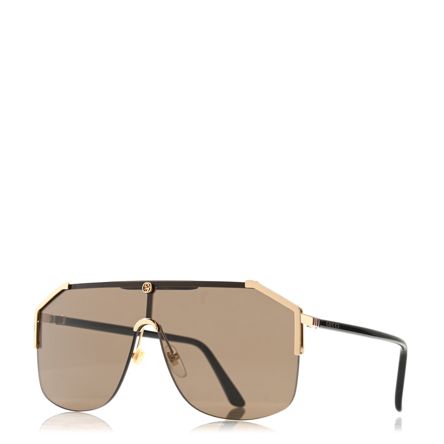 Metal Rimless Square Sunglasses GG0291S Black Gold