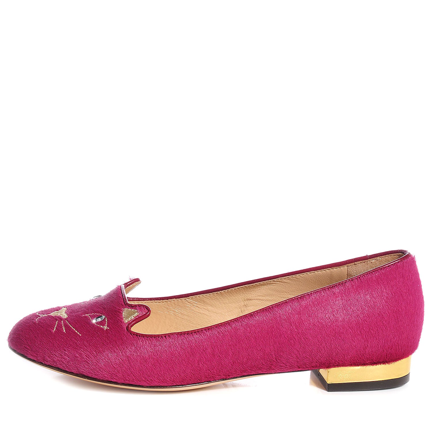 FASHIONPHILE CHARLOTTEOLYMPIAPonyHairKittyFlats37Fuchsia 1 of 6
