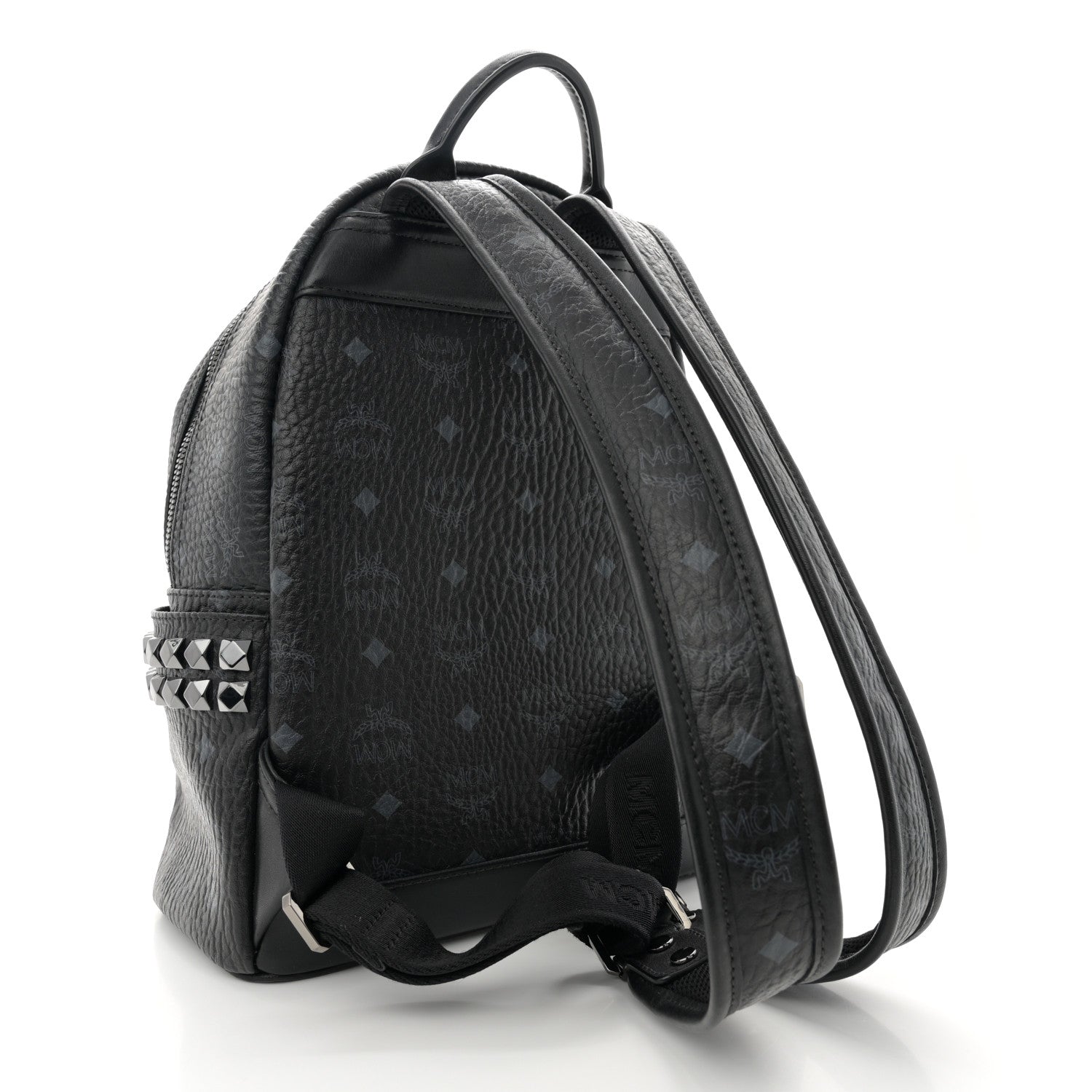 MCM Visetos Small Side Stud Stark Backpack Black 3 of 12