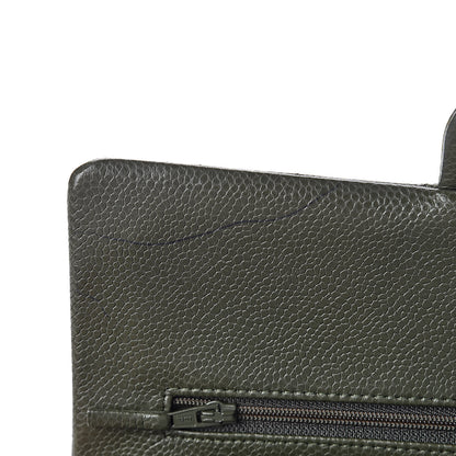 Chanel Caviar Quilted Medium Double Flap Dark Green 8 of 12