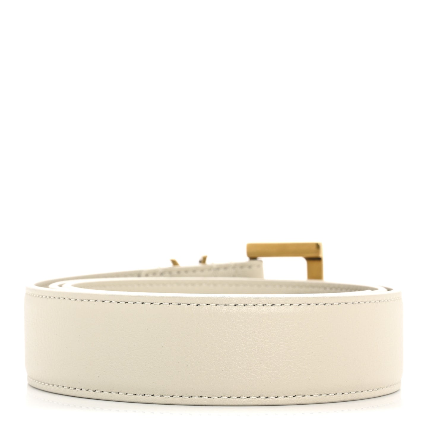 Smooth Calfskin Monogram Square Buckle Belt 80 32 Crema Soft