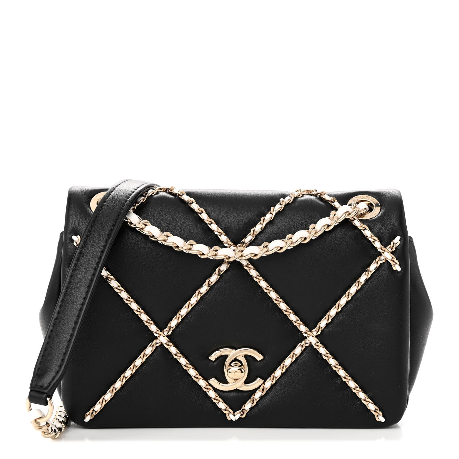 Chanel Lambskin Small Entwined Chain Flap Black 1 of 11
