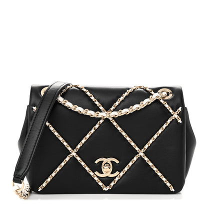 Chanel Lambskin Small Entwined Chain Flap Black 1 of 11