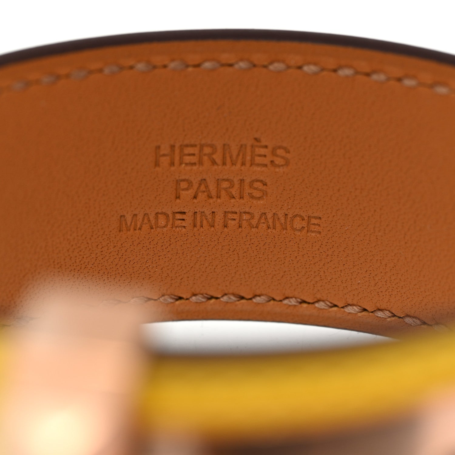 Hermes Chevre Chamkila Collier de Chien CDC 24 Bracelet Jaune De Naples 4 of 8