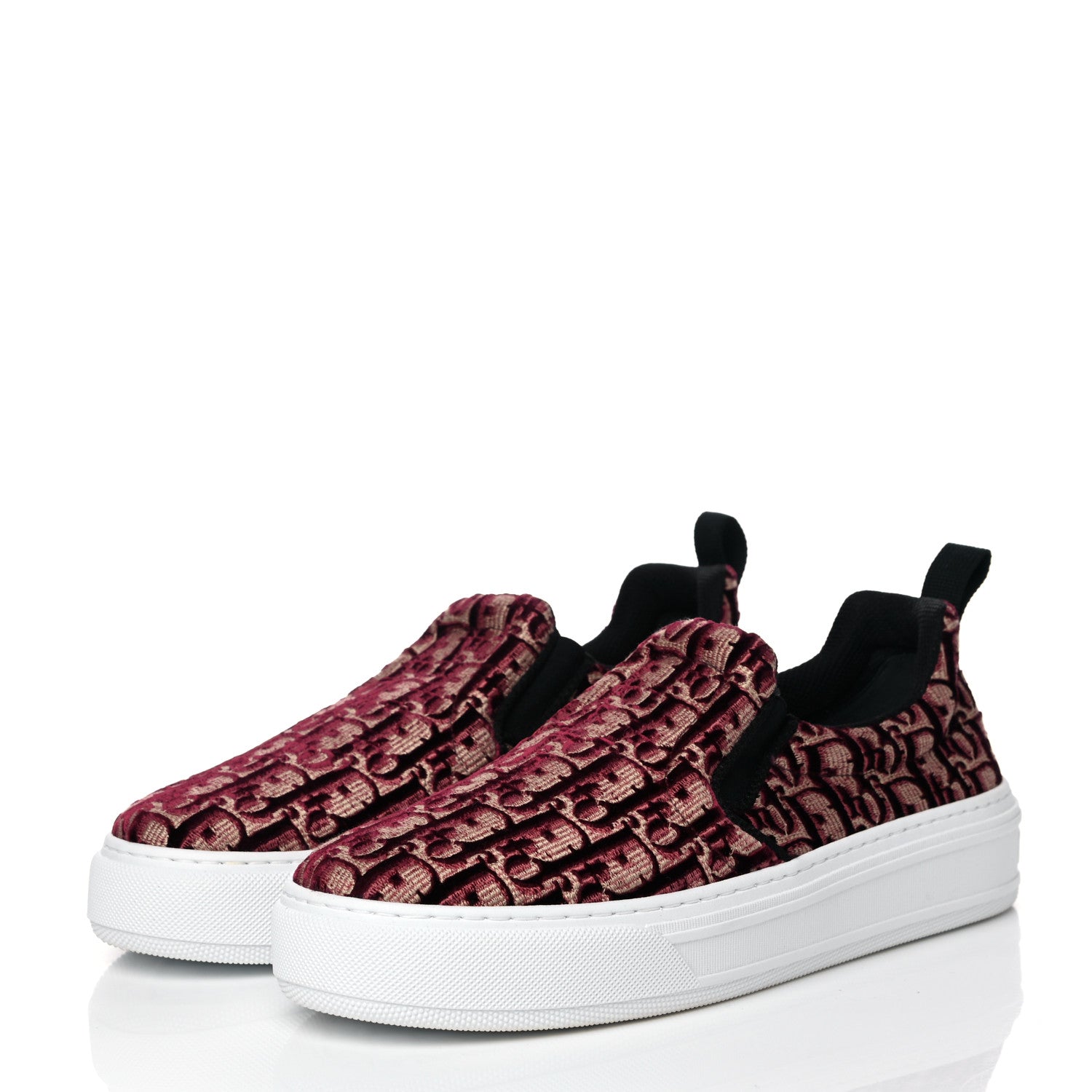 Christian Dior Velvet Oblique Womens Solar Slip On Sneakers 40.5 Scarlet 3 of 9