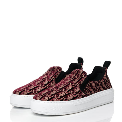 Christian Dior Velvet Oblique Womens Solar Slip On Sneakers 40.5 Scarlet 3 of 9