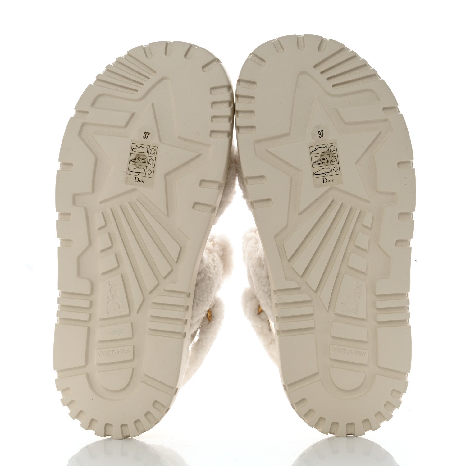 Christian Dior Shearling Dioract 10mm Sandals 37 Off White 5 of 8