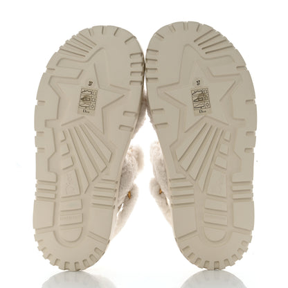 Christian Dior Shearling Dioract 10mm Sandals 37 Off White 5 of 8