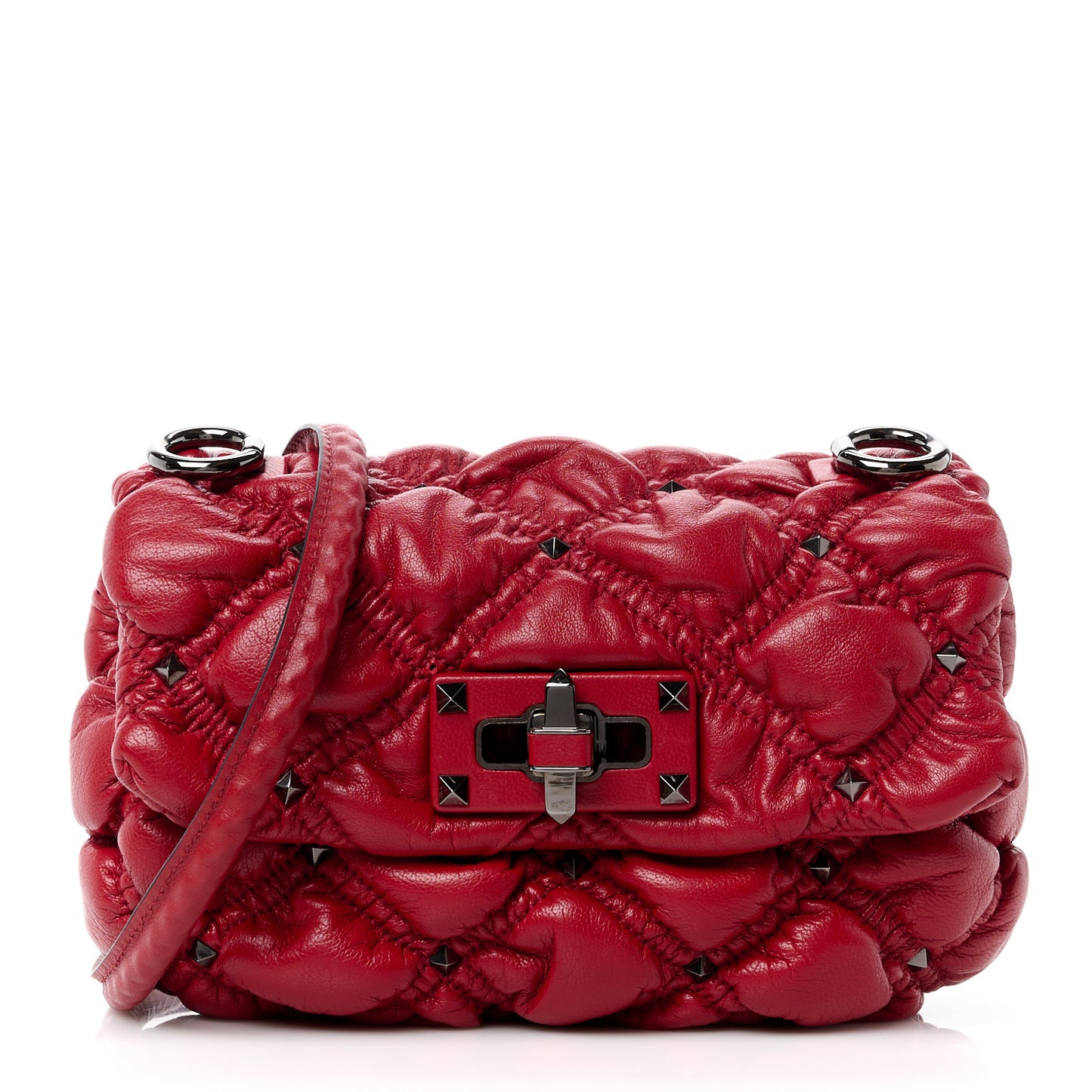 Nappa Small Spikeme Shoulder Bag Rosso Valentino