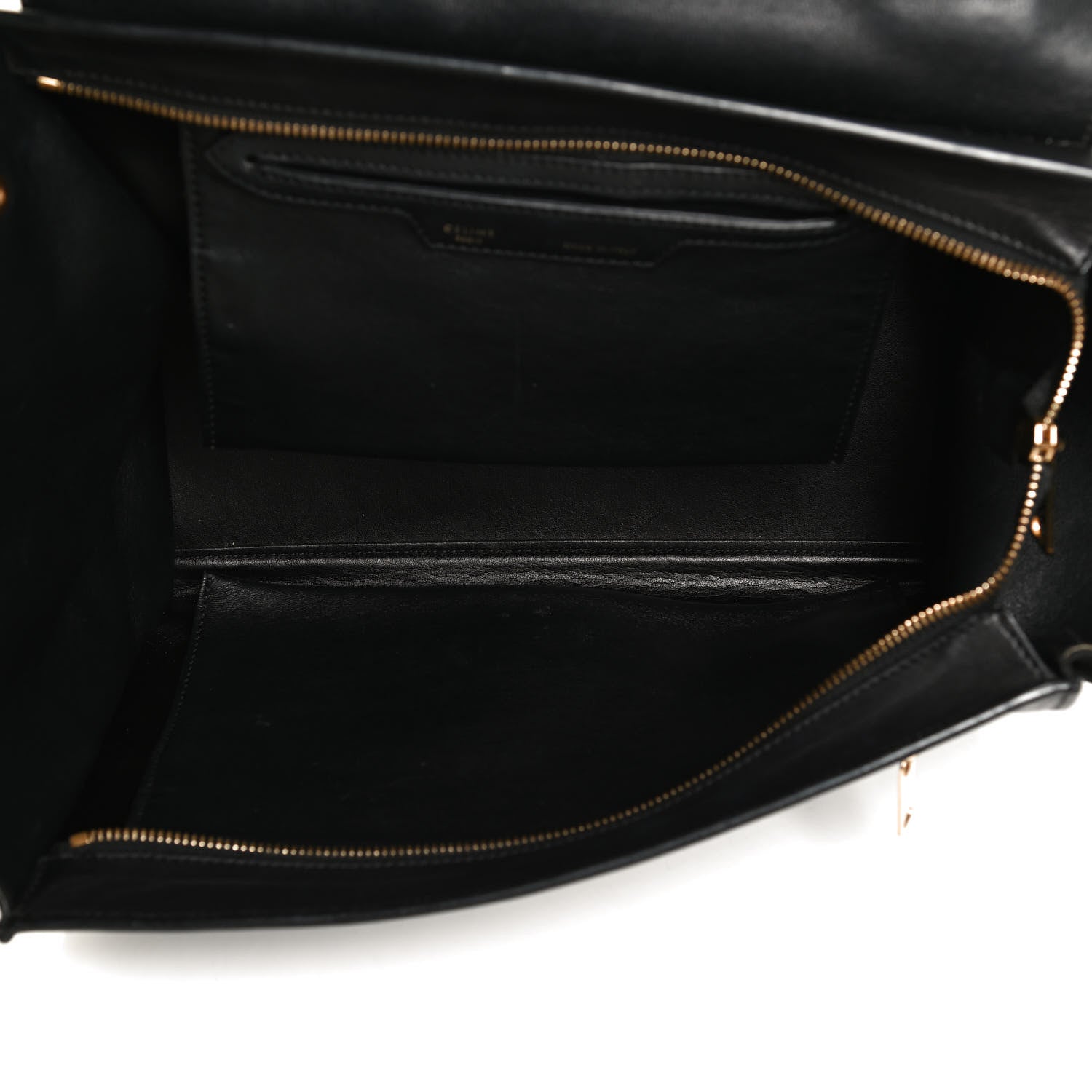 Celine Crocodile Embossed Calfskin Suede Medium Trapeze Black 5 of 15