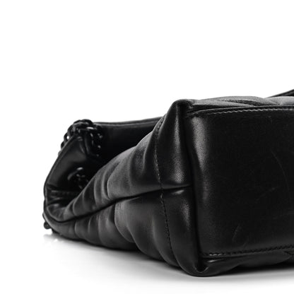 Saint Laurent Lambskin Quilted Small Loulou Puffer Monogram Chain Satchel Black 8 of 9