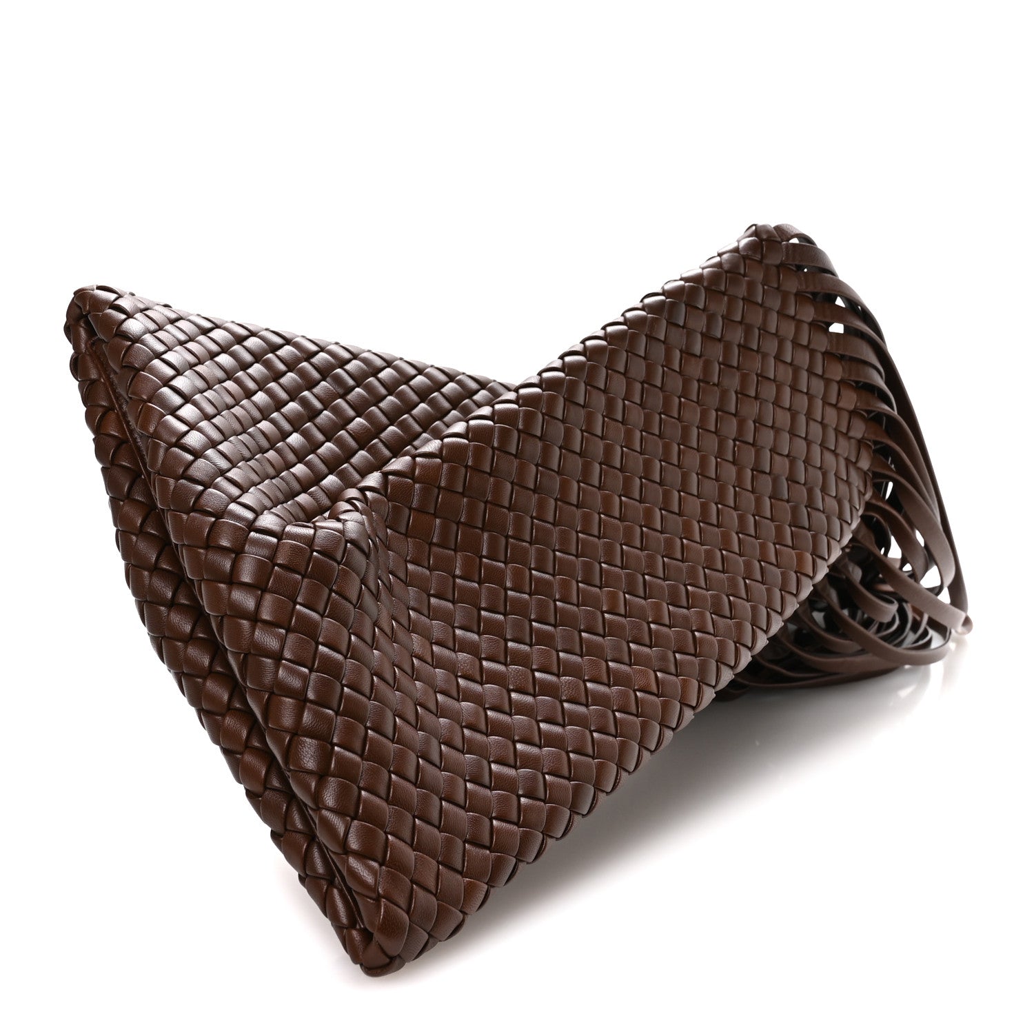 Bottega Veneta Nappa Intrecciato The Fringe Crisscross Bag Ebano 3 of 6