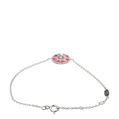 Christian Dior 18K White Gold Diamond Enamel Rose Des Vents Bracelet Pink 3 of 7