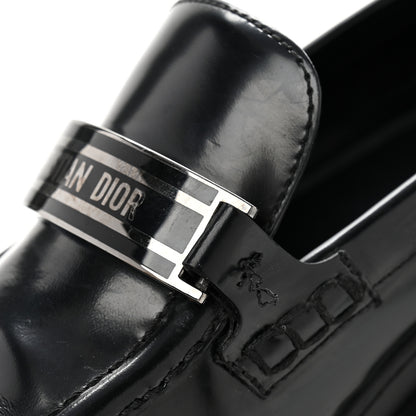 Christian Dior Brushed Calfskin Rubber Dior Code Cap Toe Lug Sole 35mm Loafers 40 Black 11 of 11