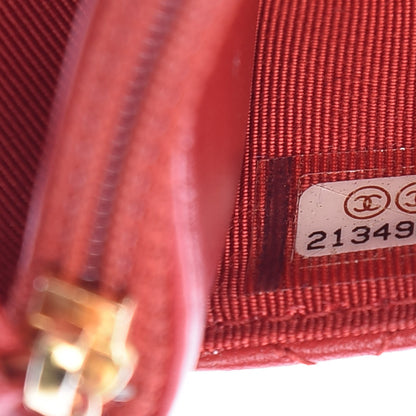 Chanel Lambskin Quilted Wallet On Chain WOC Red 10 of 11