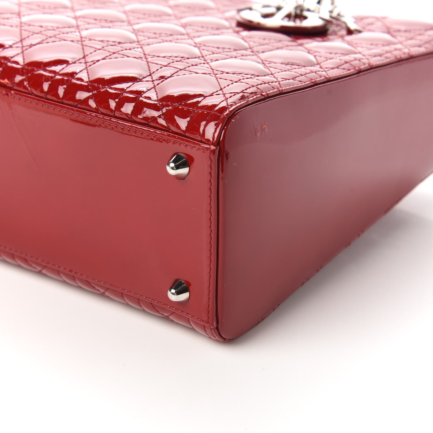 Christian Dior Patent Cannage Large Lady Dior Red 7 of 11