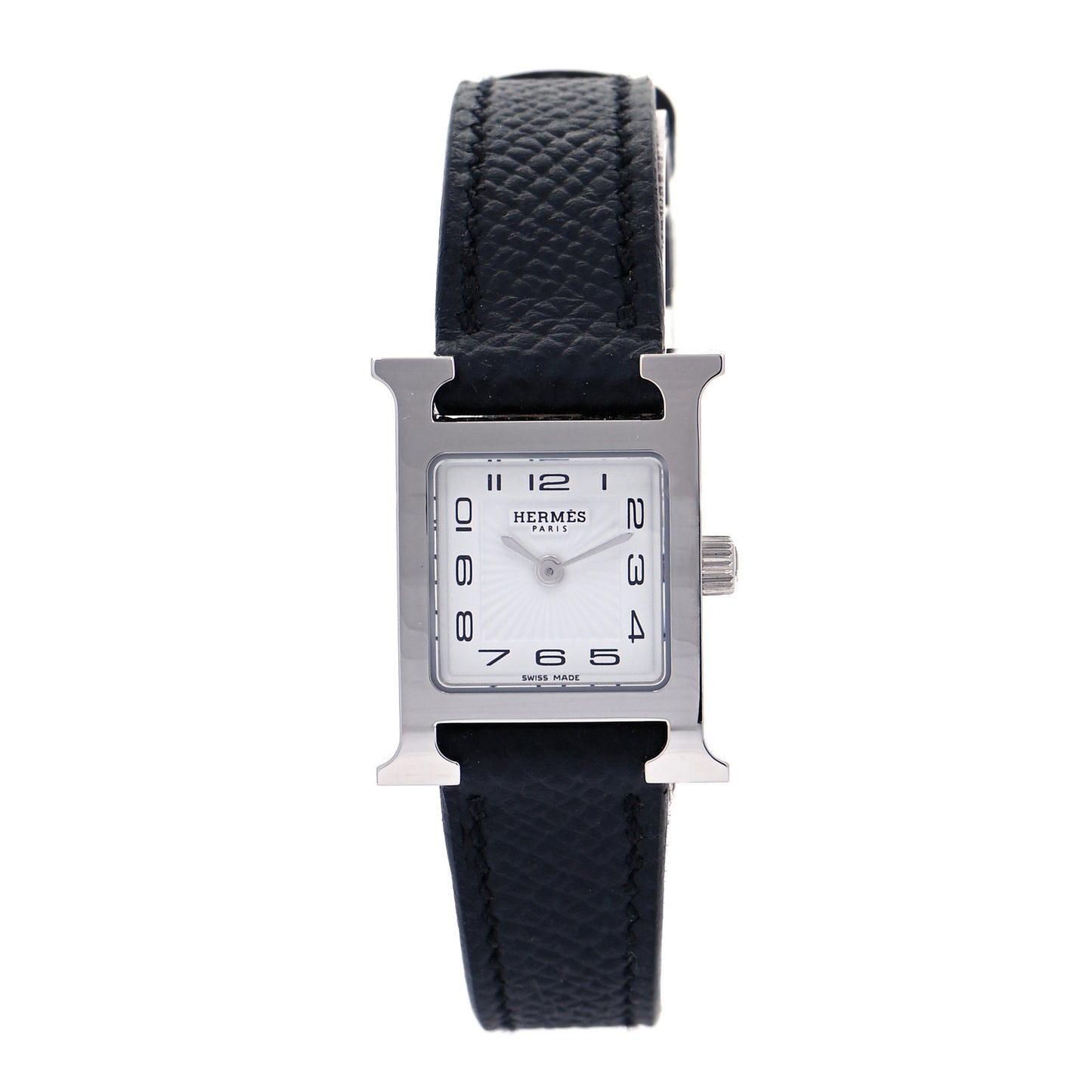 Stainless Steel Epsom 17.2mm Heure H Hour Quartz Watch Noir