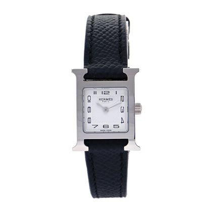 Hermes Stainless Steel Epsom 17.2mm Heure H Hour Quartz Watch Noir 1 of 6