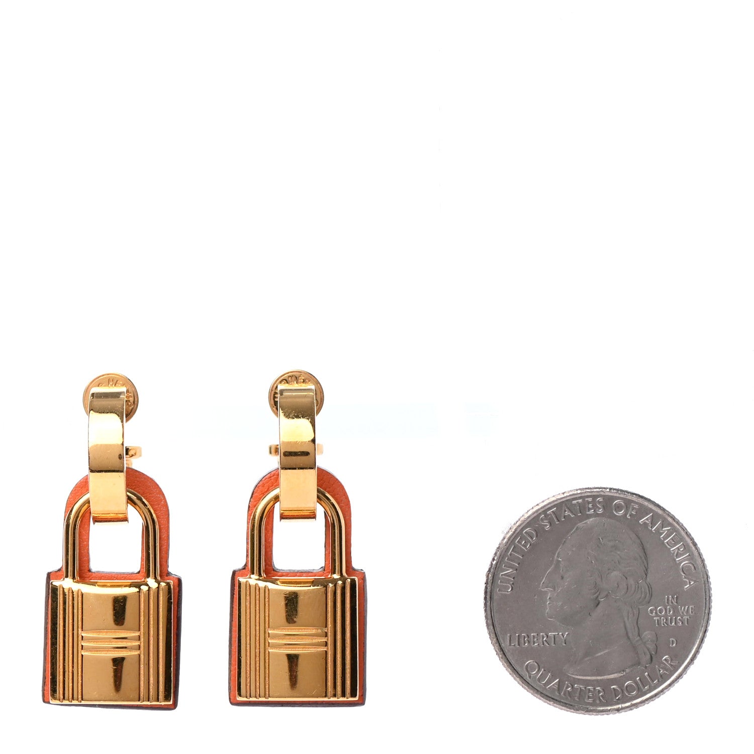 Hermes Swift O'Kelly Earrings Orange 2 of 4