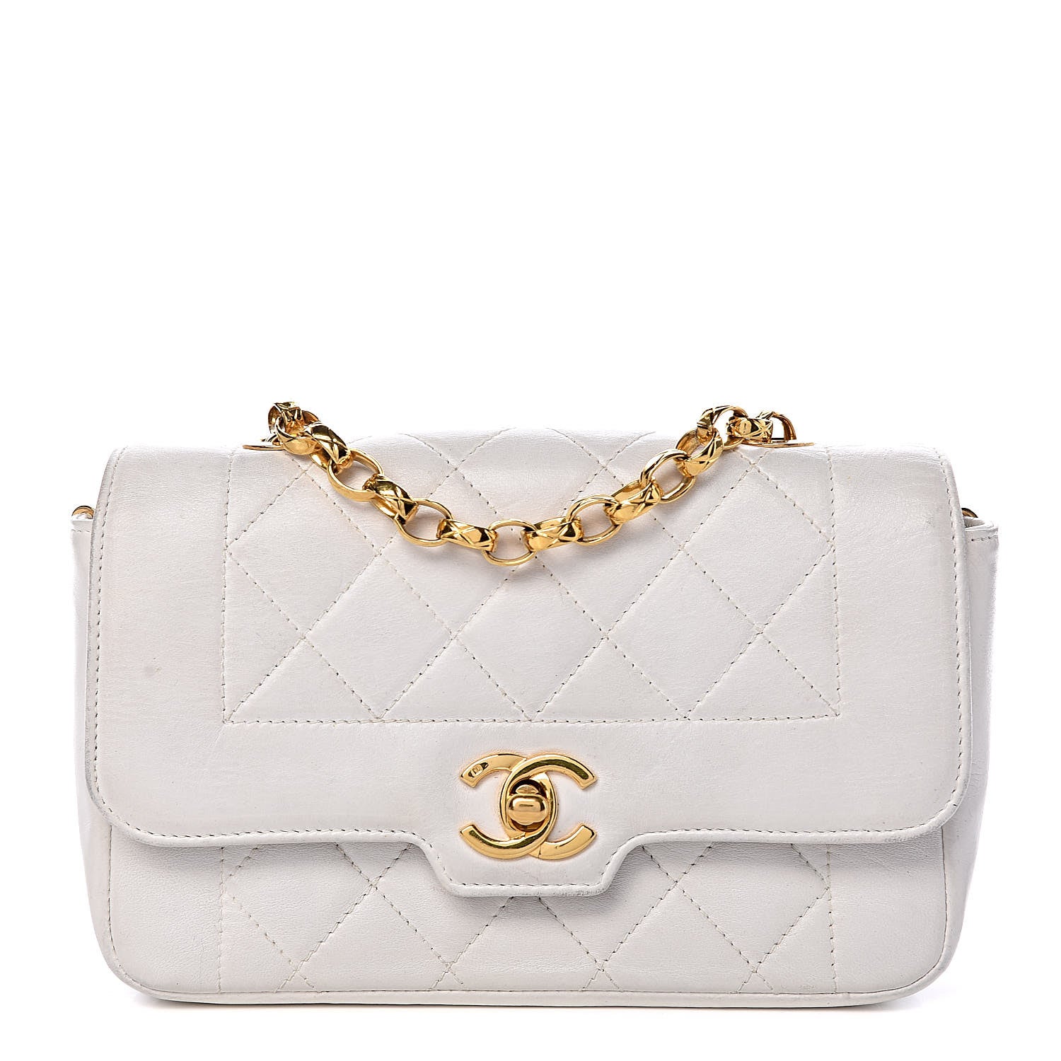 Chanel Lambskin Quilted Small Single Flap White 1 of 15