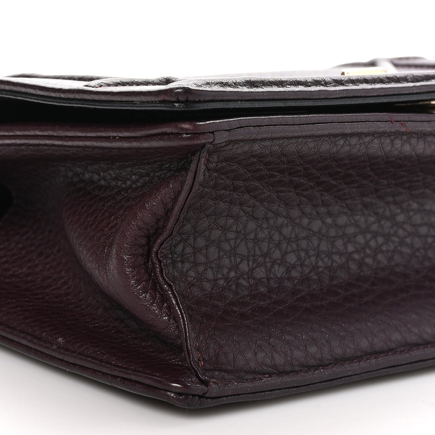 Grained Calfskin Small Diorama Flap Bag Burgundy