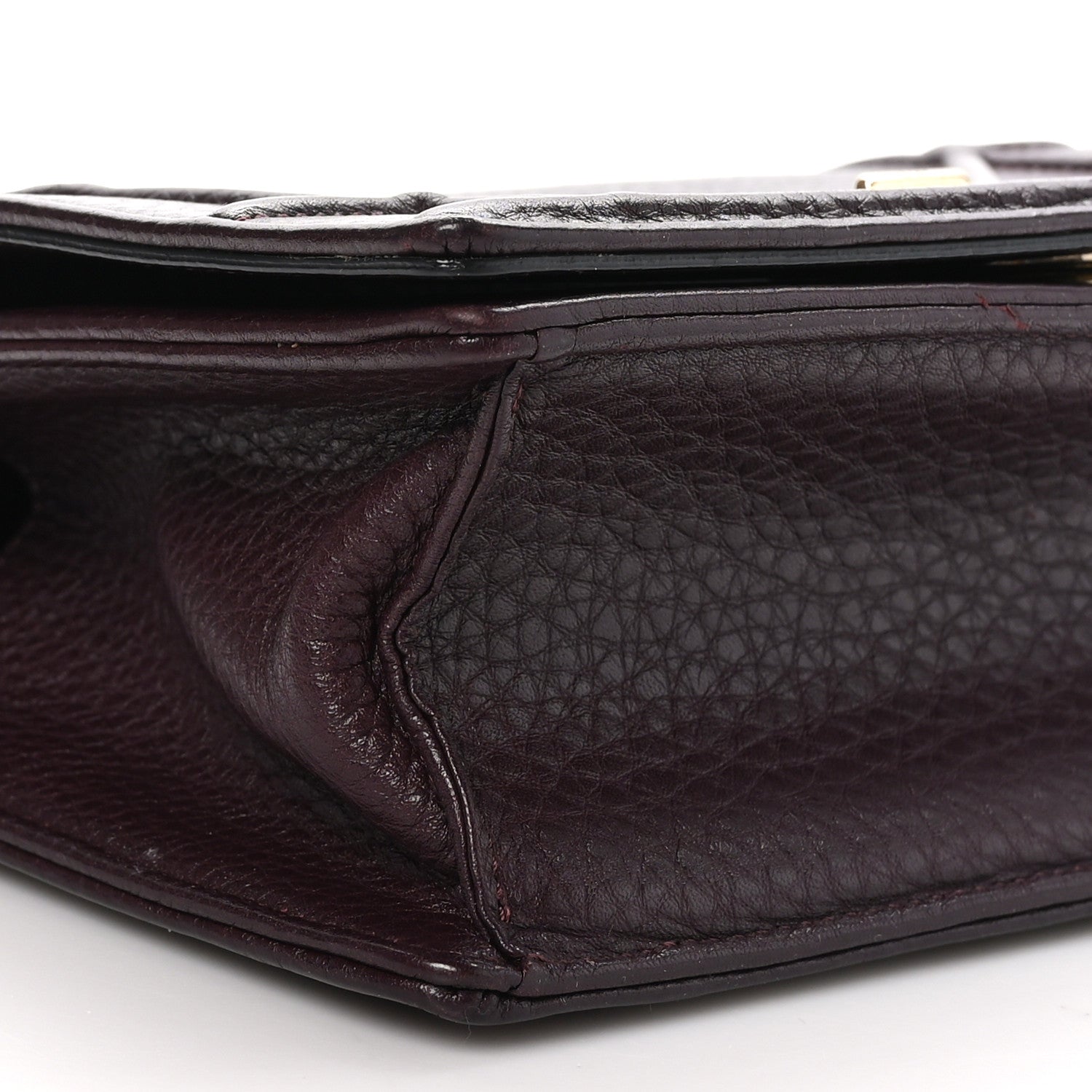 Christian Dior Grained Calfskin Small Diorama Flap Bag Burgundy 9 of 10