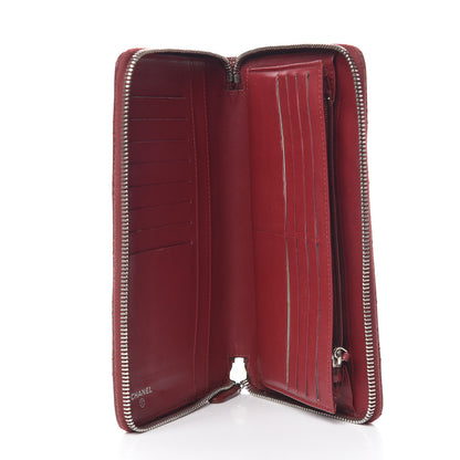 Chanel Caviar Quilted Large Zip Around Organizer Wallet Dark Red 5 of 14