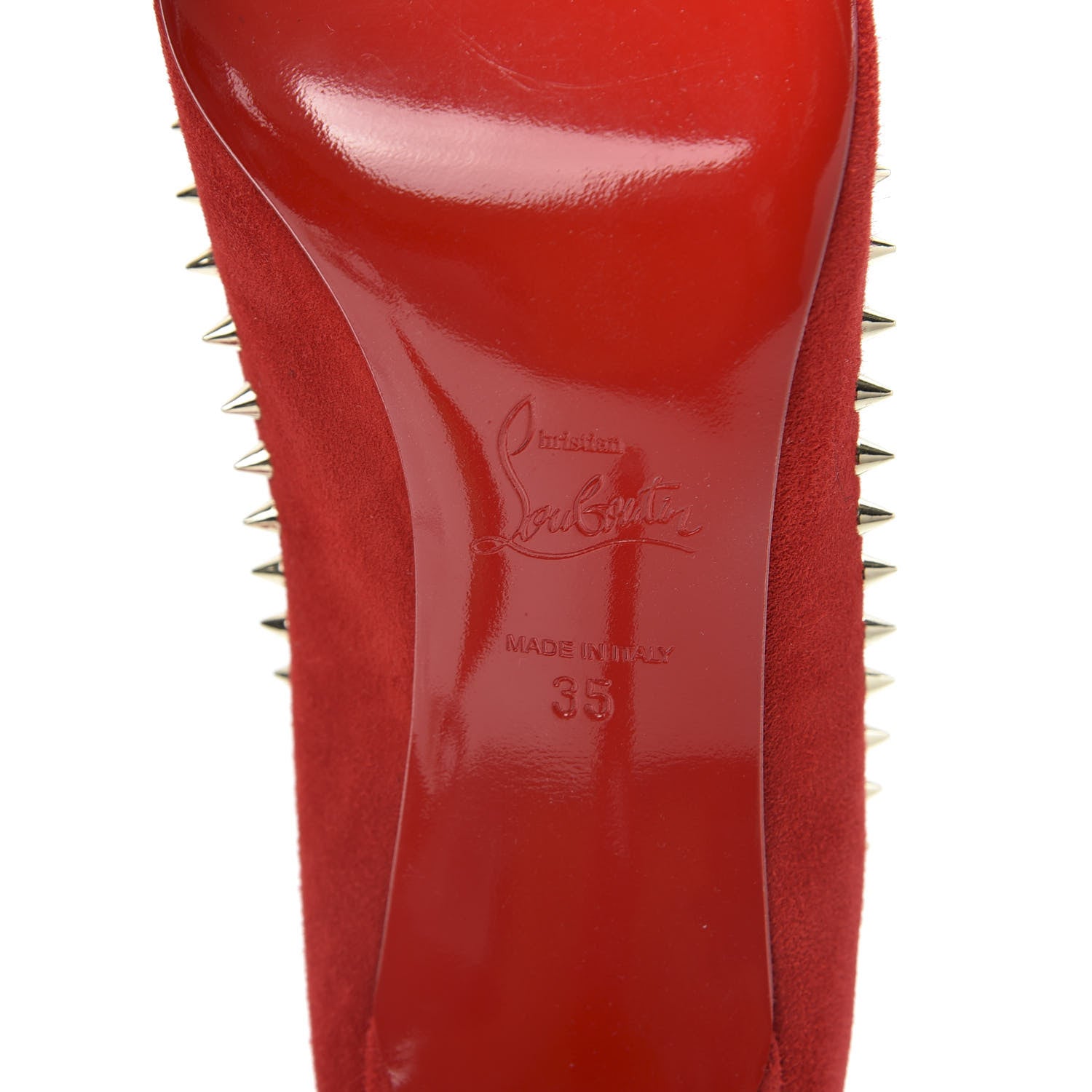 Christian Louboutin Veau Velours Anjalina 85 Pumps 35 Loubi 8 of 9