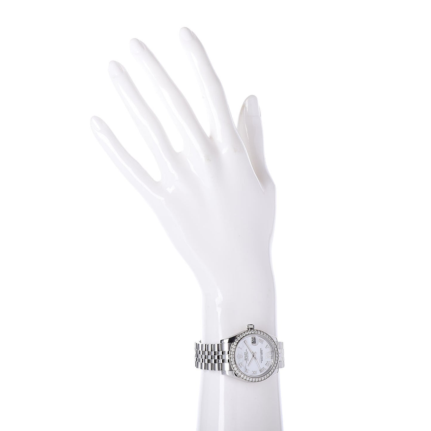 Stainless Steel 18K White Gold Diamond Mother of Pearl 31mm Oyster Perpetual Datejust Watch Roman 178384