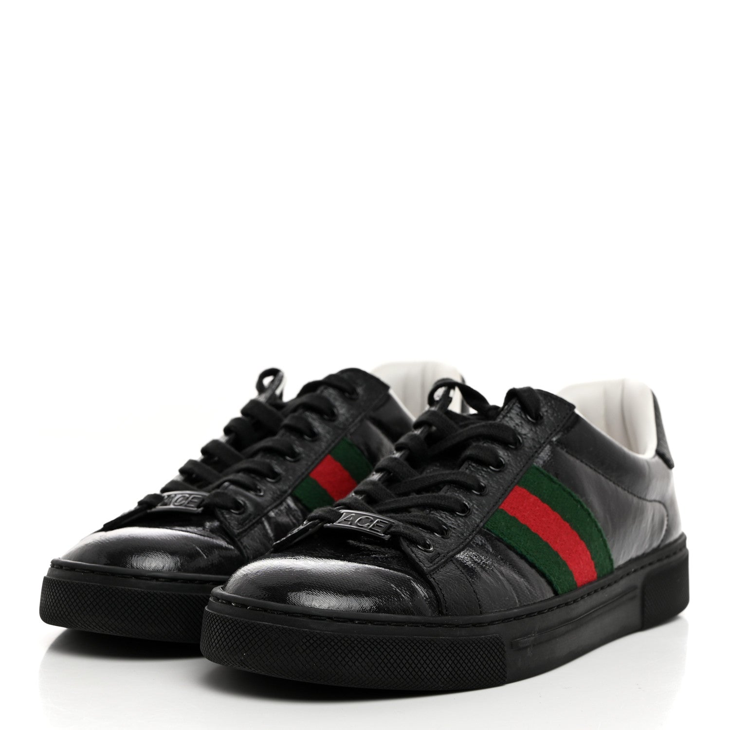 Gucci Crystal GG Monogram Web Womens New Ace Sneakers 36.5 Black 3 of 9