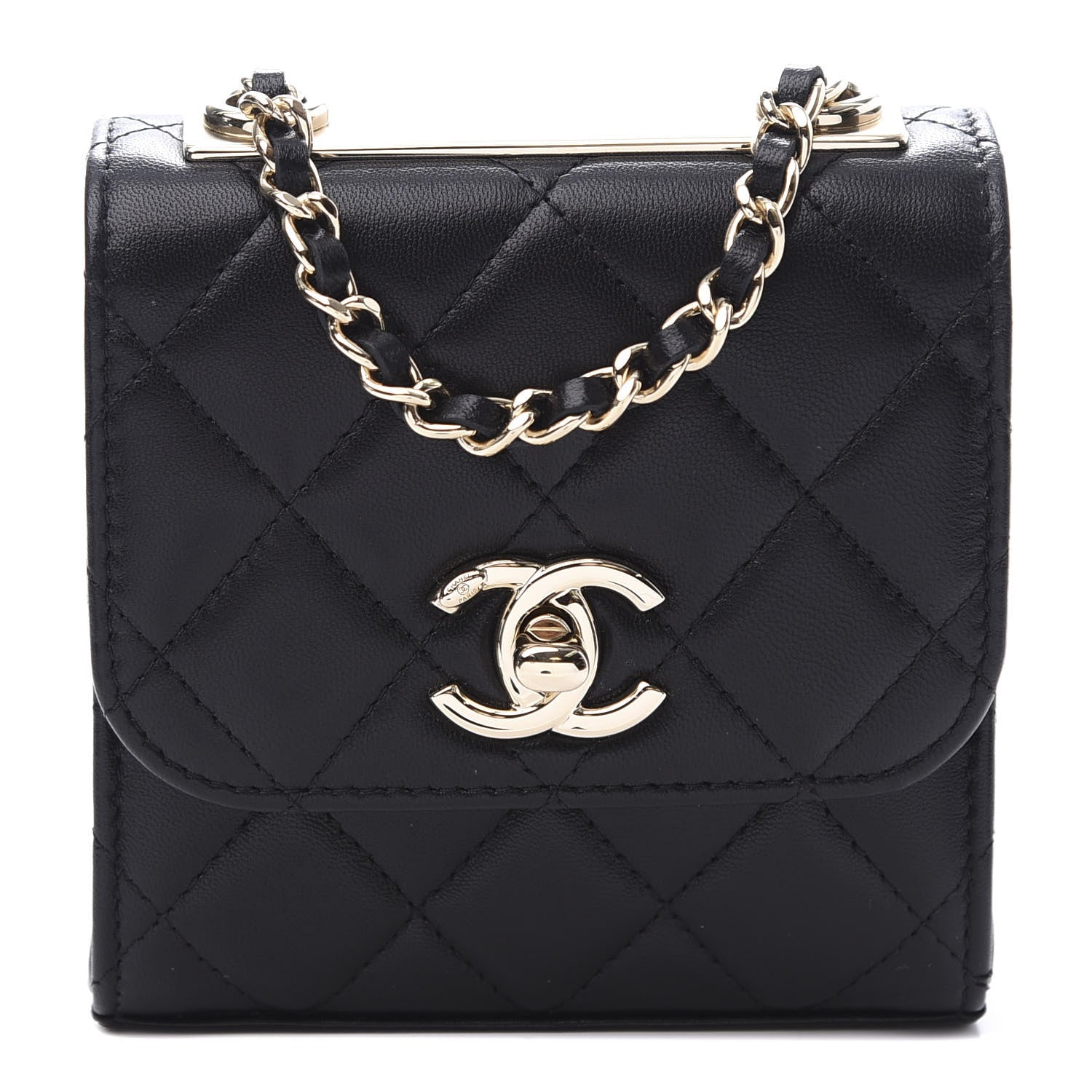 Chanel Lambskin Quilted Mini Trendy CC Chain Wallet Black 1 of 10