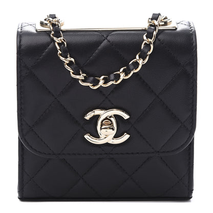 Chanel Lambskin Quilted Mini Trendy CC Chain Wallet Black 1 of 10