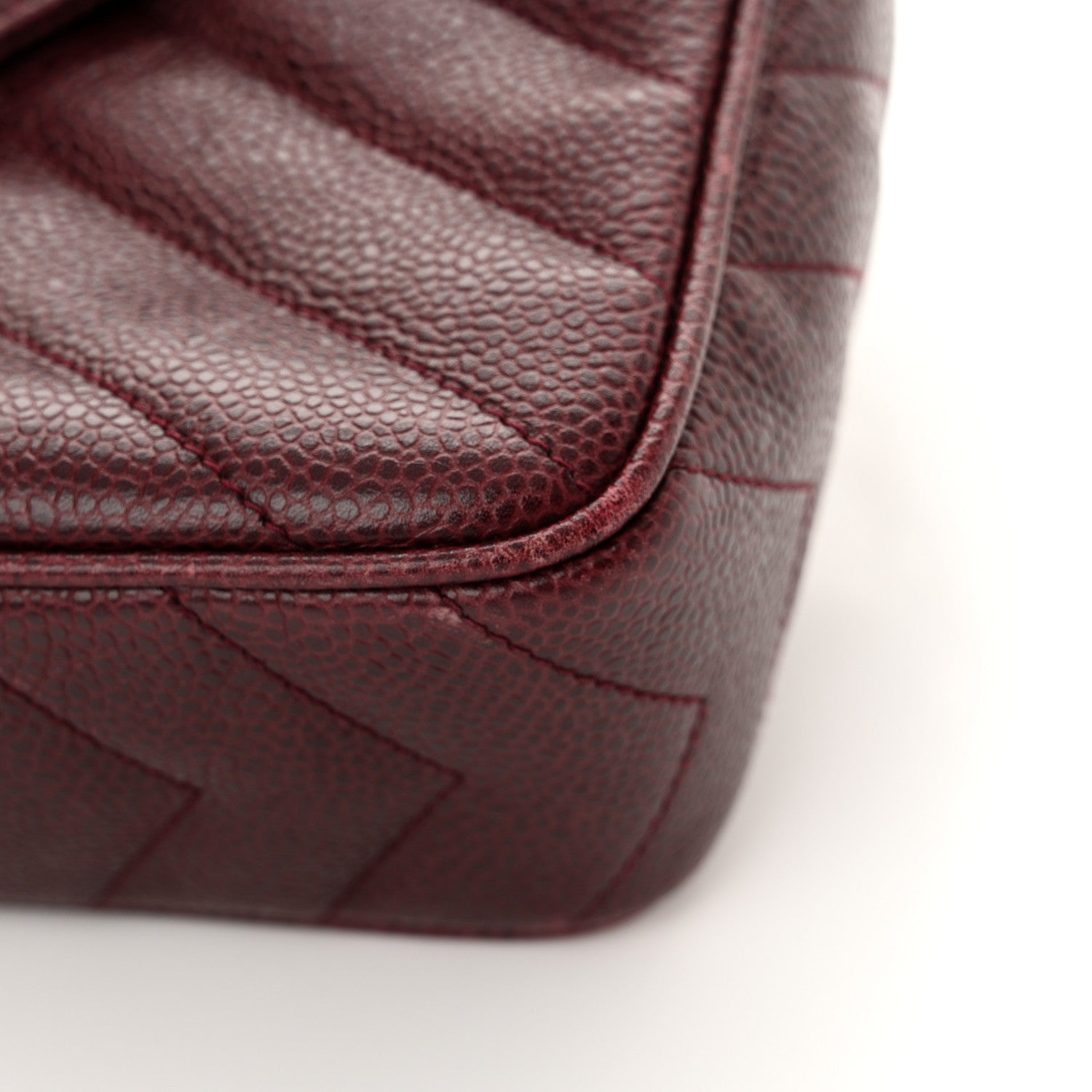 Chanel Caviar Chevron Quilted Tassel Camera Case Burgundy 12 of 13