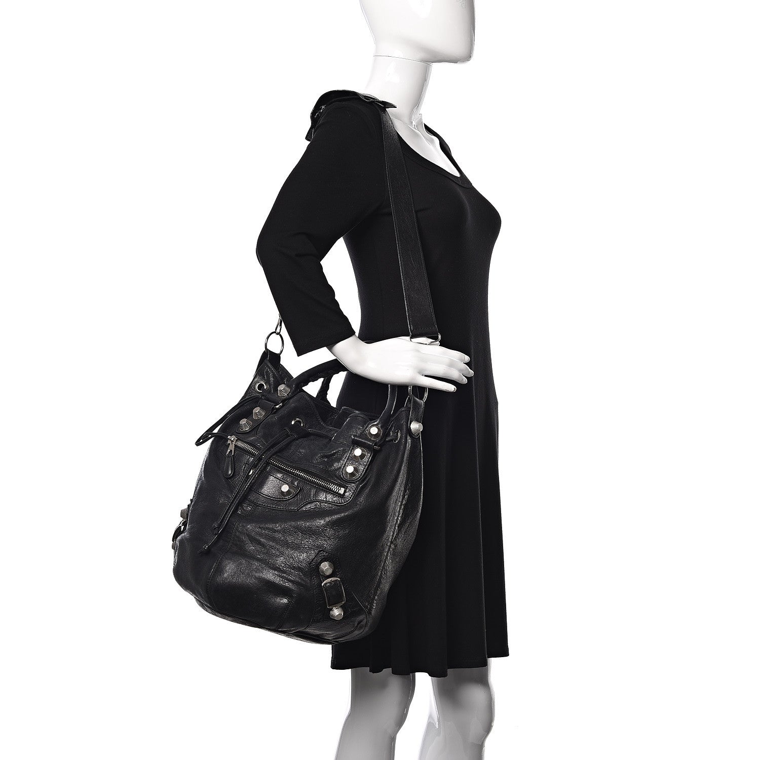 Balenciaga Agneau Giant 21 Silver Hardware Pompon Black 2 of 13