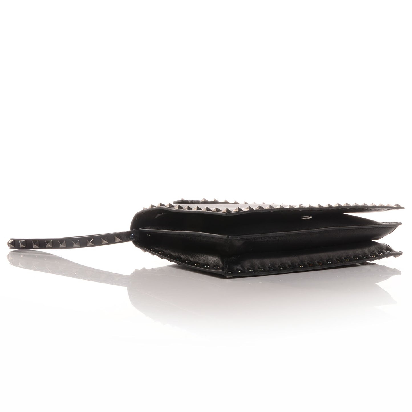 Nappa Rockstud Wristlet Clutch Black