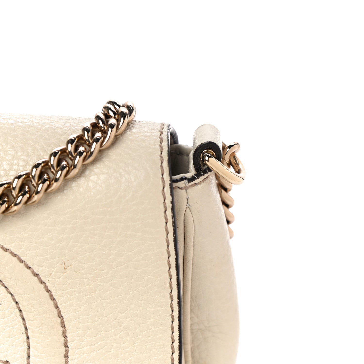 Gucci Pebbled Calfskin Small Soho Flap Crossbody Off White 17 of 21