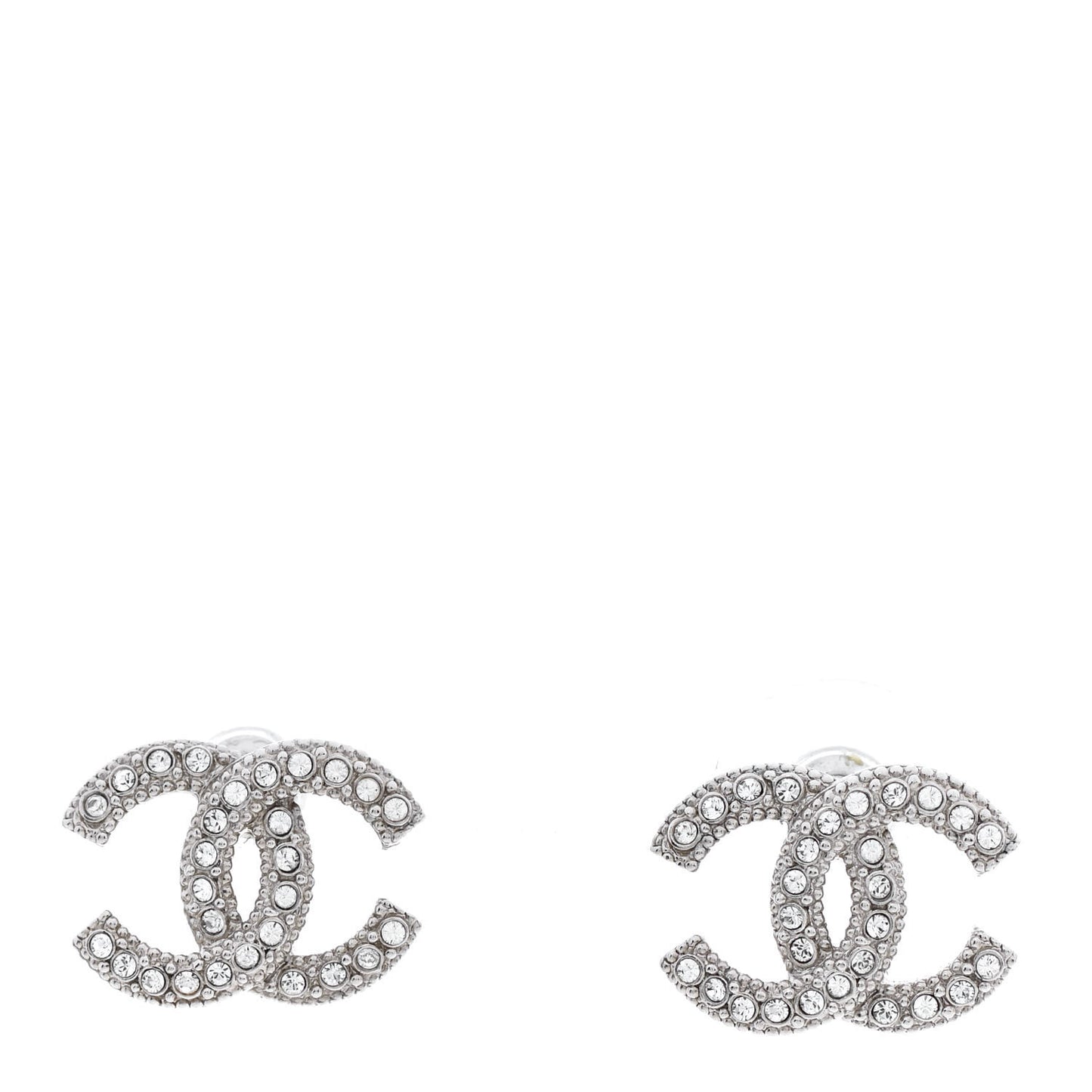 Crystal CC Earrings Silver