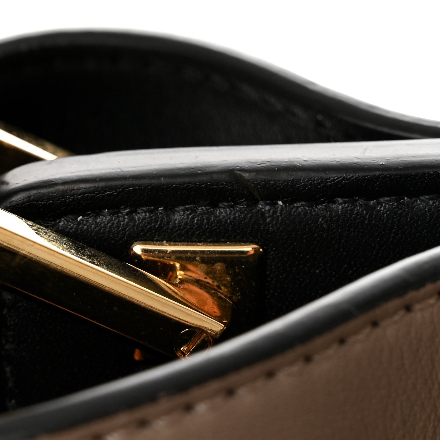 Fendi Vitello Tahiti Burro Medium Peekaboo Iconic Essentially Satchel Tortora Black 12 of 12