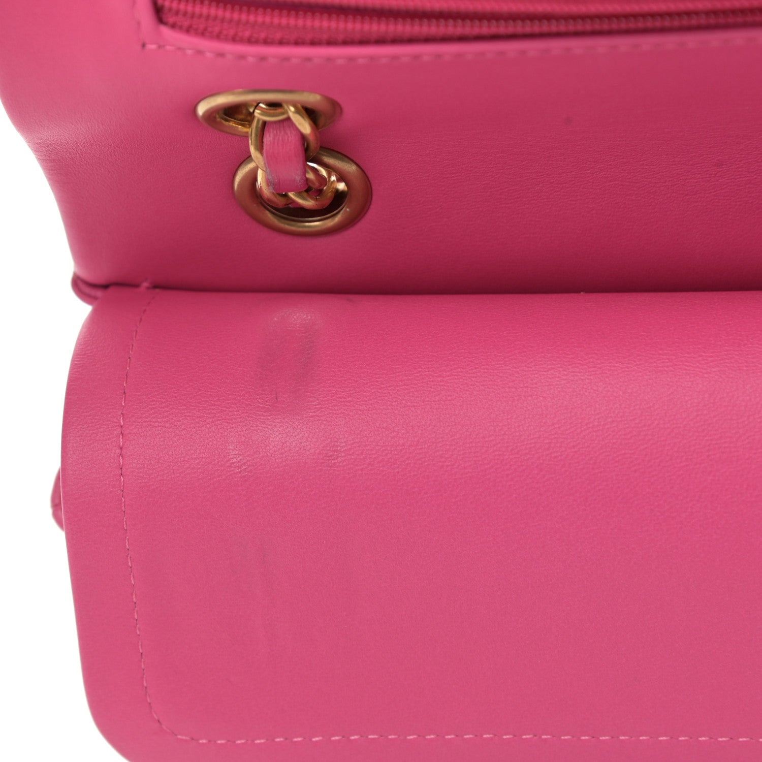 Chanel Lambskin Chevron Quilted Medium Double Flap Pink 15 of 24